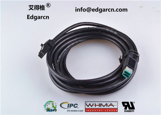 Pvc Verifone를 위한 전자 배선 마구 Usb 고압선 검정 색깔