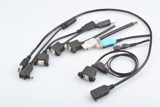 2 개의 귀 자료 전송 케이블, Usb 2.0 유형 여성 플라스틱 사출 성형