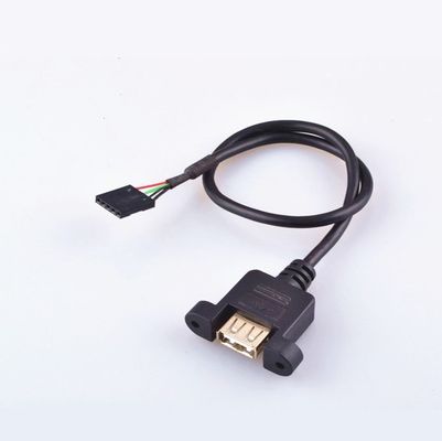 2 개의 귀 자료 전송 케이블, Usb 2.0 유형 여성 플라스틱 사출 성형